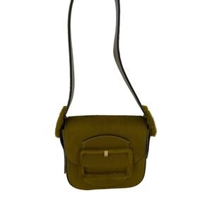 Tory Burch Sawyer Calf Hair Mini Shoulder Bag in Olive Green